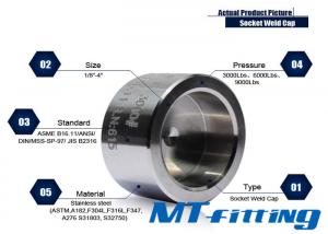Forged High Pressure Fitting F304 / 304L 2 inch Stainless Steel Socket Welded Cap
